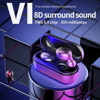 

V1 TWS Wireless Bluetooth 5.0 Earphone In Ear Earbuds Noise Cancelling Gaming Headset Sport Stereo Headphone For Laptop Phone