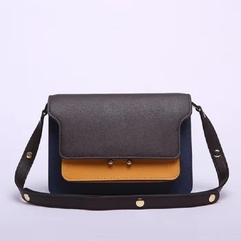 

MIWIND Handbag 2020 Spring Fashion Shoulder Bag Cow Leather Luxury Small Messenger Bag Adjust Belt Color Collision for Lady