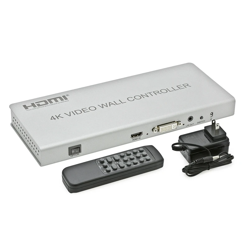 Hdmi Dvi 4-канальный видеопроцессор 2X2 4K видео настенный контроллер 3 режима дисплея Монтажная установка-штепсельная вилка ЕС