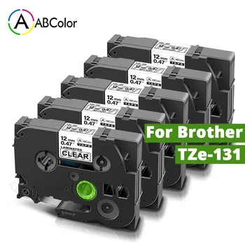 

A ABColor 5PK Label Tape For TZe-131 Tape Brother tze131 tz131 Laminated Label Tape 12mm For Brother P touch Label Maker TZ 131