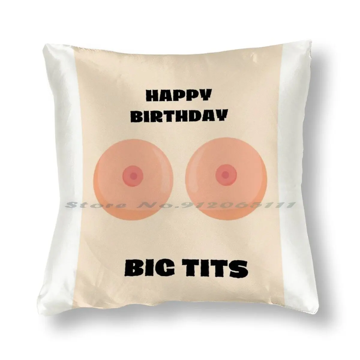 Big Tits Birthday Card Pillow Case Throw Pillow Cover Cotton Linen Flax Birthday  Big Tits Big Boobs Creative Trending Vintage - AliExpress