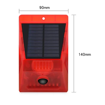 

8 LED Solar Infrared Motion Sensor Detector Lamp Waterproof Remote Control Loud Strobe Alarm Light for Home Yard Outdoor