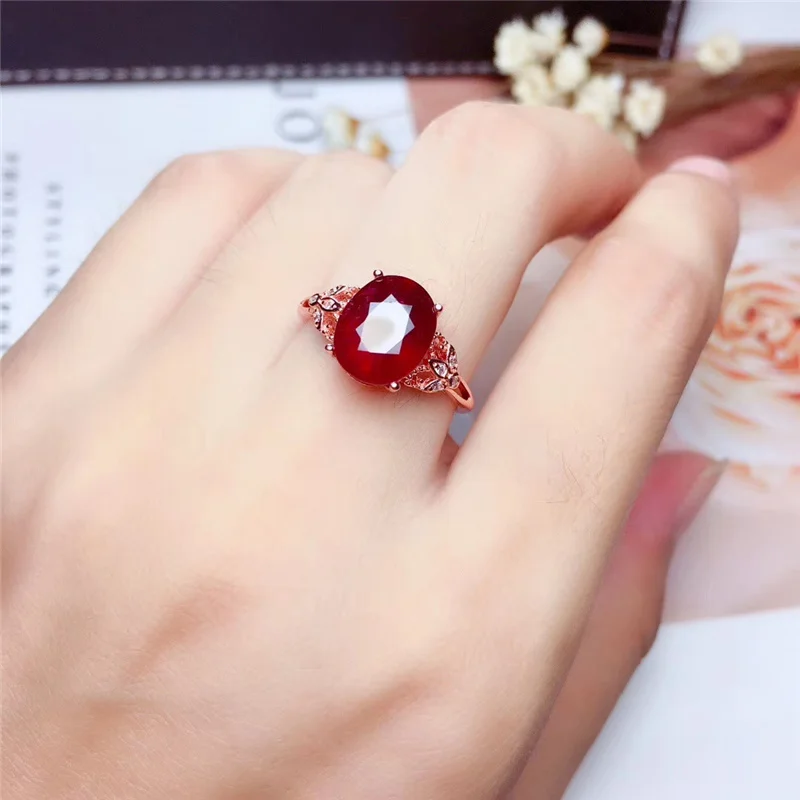 PROCOGEM 5A натуральный с подогревом рубиновый ювелирный набор для женщин кольцо ожерелье 3.15ct X 2 подлинный красный драгоценный камень 925 пробы серебро#750