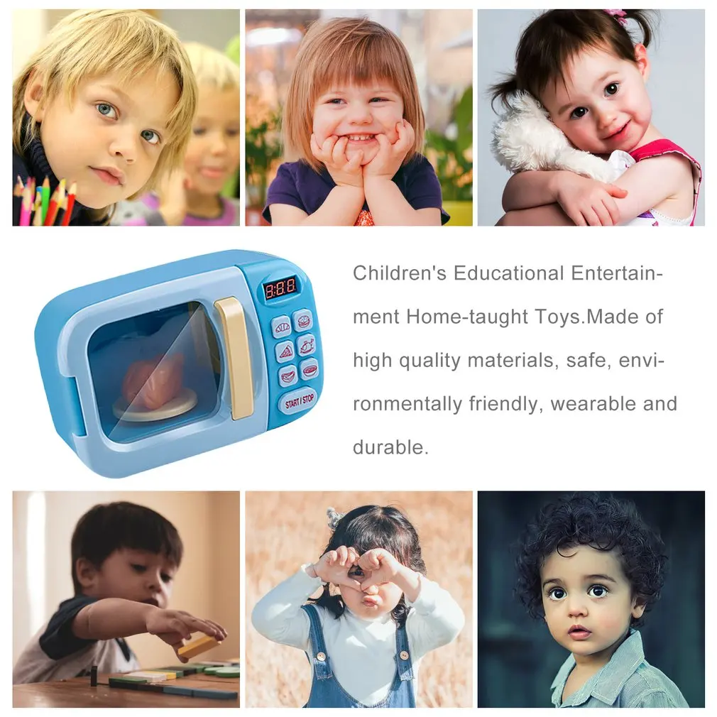 Моделирование Микроволновая печь игрушки Детские ролевые игрушки электрические бытовые приборы аналоговая игрушечная микроволновка набор обучающая игрушка подарок