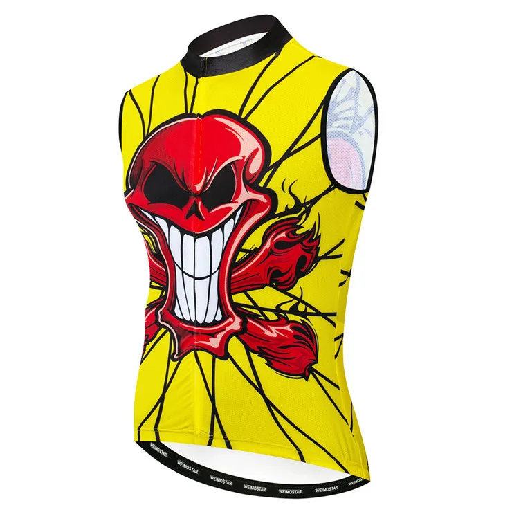 thumbnail image 1 of 2021 Jersey de ciclismo sin mangas para hombre, ropa de ciclismo de montaña, maillot de ciclismo de carreras, camiseta de verano negra, azul y roja, 1 of 5