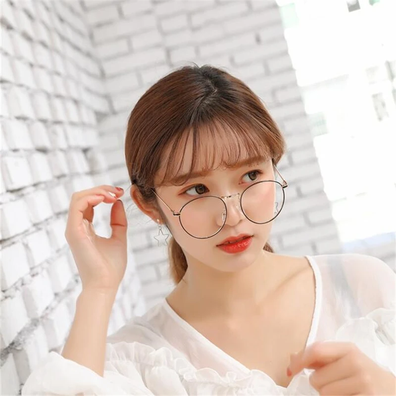 Women Round Metal Glasses Frame With Degree Men Ultralight Finished Myopia Glasses -0.5 -1 -1.5 -2 -2.5 -3 -3.5 -4 -4.5 -5 -6.0 4
