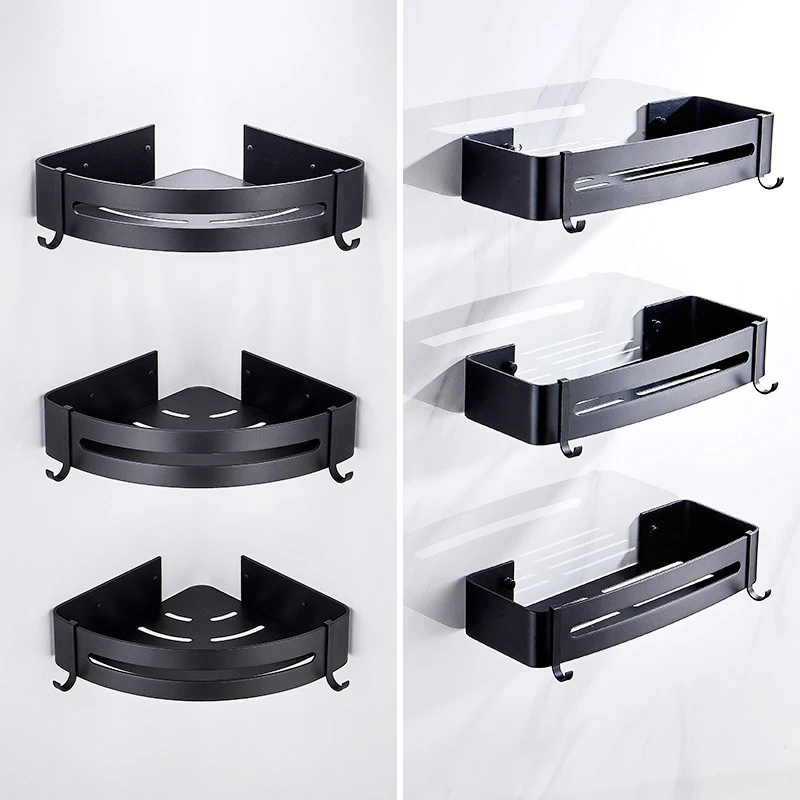 Bathroom Shelves Wall Amount Shower Shelf  Aluminum Toilet Triangle Towel Storage Wall-Free Punching Rack Bathroom Accessories Bathroom Shelves Wall Amount Shower Shelf  Aluminum Toilet Triangle Towel Storage Wall-Free Punching Rack Bathroom Accessories