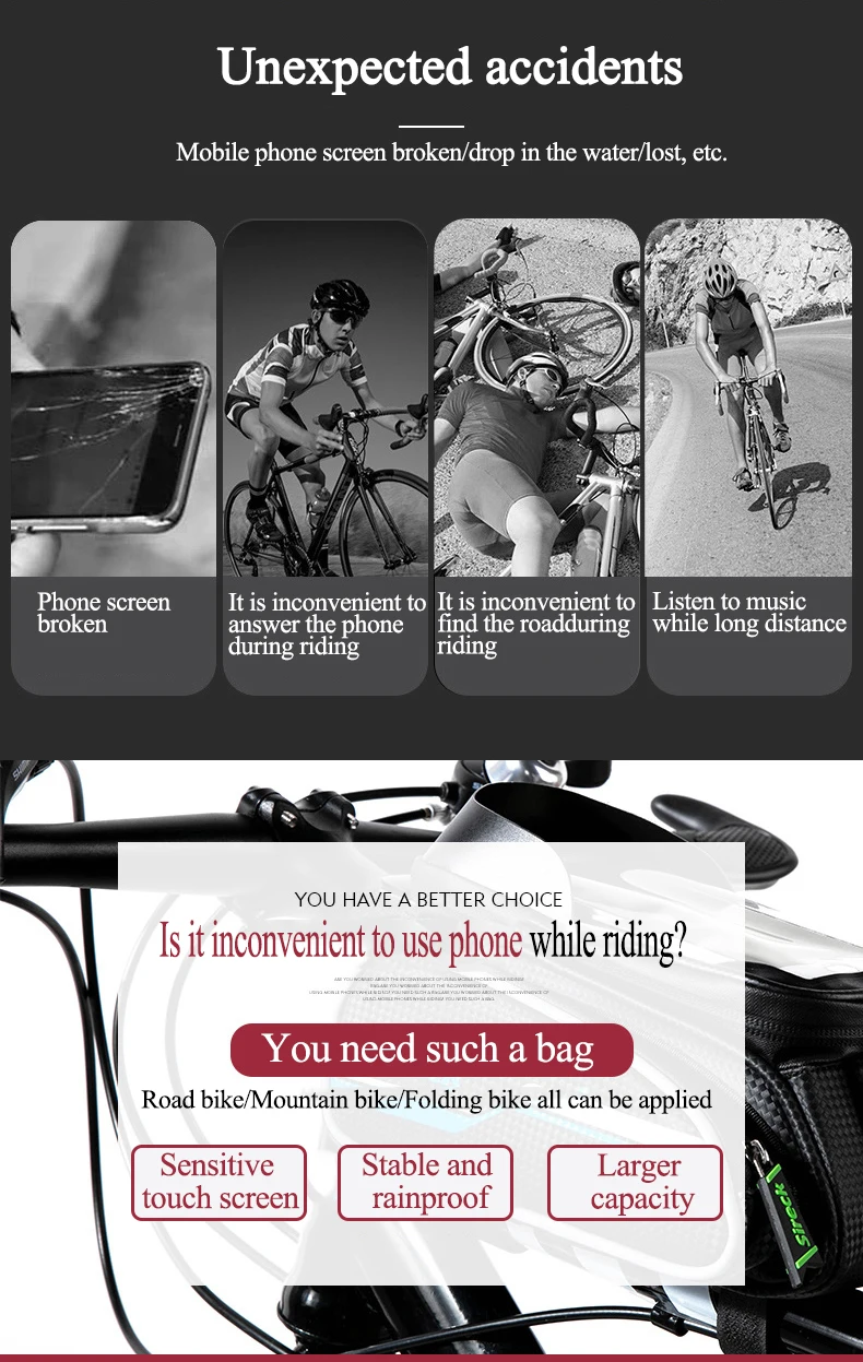 Sireck водонепроницаемая сумка для велосипеда 6," сенсорный держатель для телефона велосипедный Топ труба сумка передняя рама сумка Велоспорт велосипед pannier аксессуары