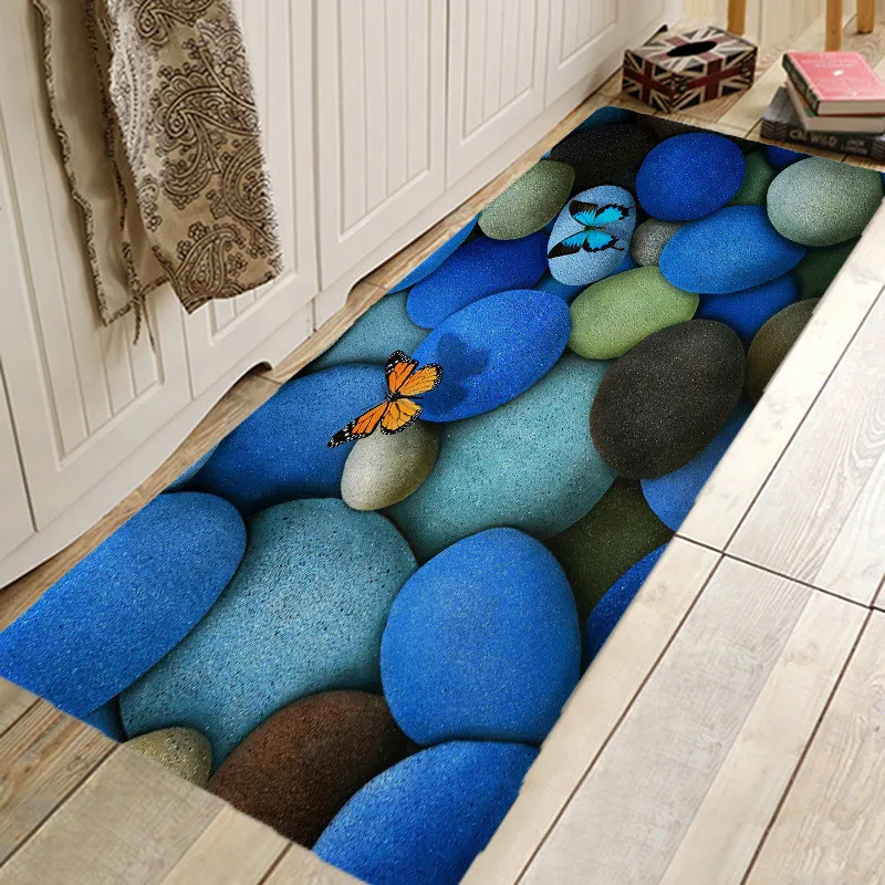 15X23" Kitchen Bath Doormat Non-Slip mat Rug Carpet waves on white sand beach 