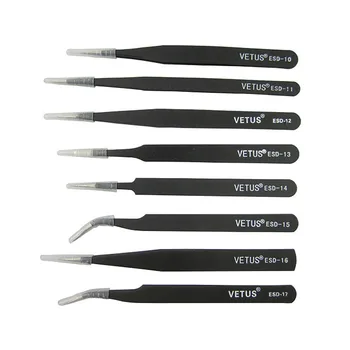 

anti-static tweezers VETUS BGA Precision ESD stainless steel SMD reworking soldering hand tools