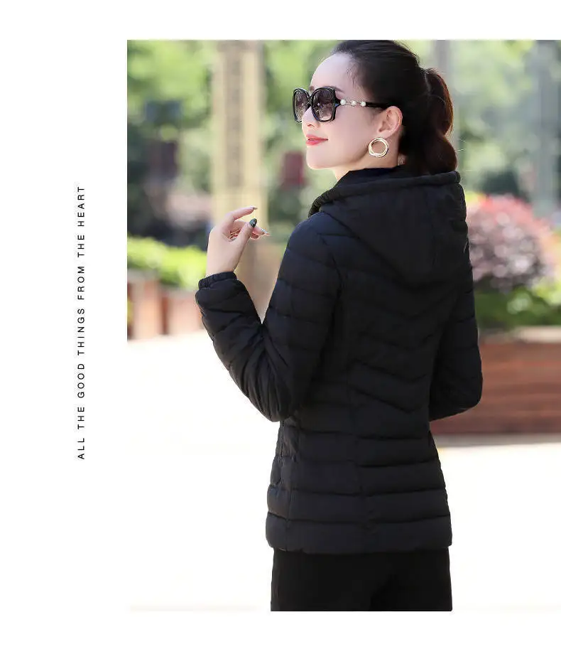 

Cotton Coat Women's New Style Winter Fashion Elegant Large Size Warm Versatile Slim Fit Short Small Cotton-padded Jacket Solid C