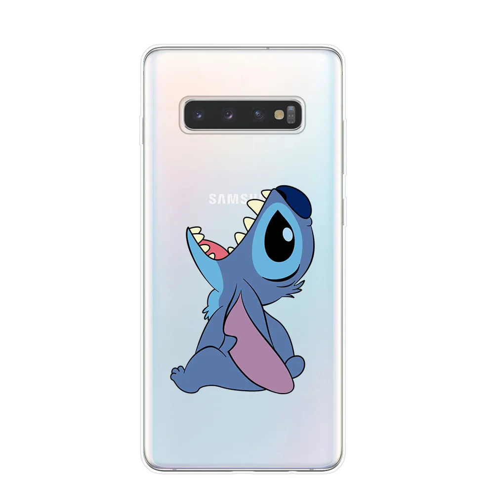 Милые чехлы для телефонов Disneys Stitch для samsung S10 S9 S8 Plus S10e 5G S6 S7 Edge S10Lite, Прозрачная силиконовая Мягкая задняя крышка