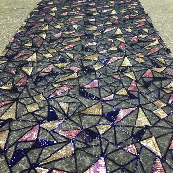 

Tassels Sequins Style African Net Lace Elastic Fabrics 2019 High Quality Sequined Embroidered Mesh Lace Material Wedding Fabrics