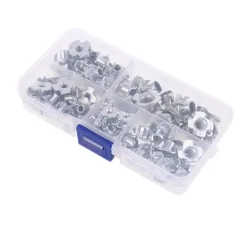 

90pcs M3 M4 M5 M6 M8 Captive T Nuts Pronged Tee Nuts Zinc Plated Assortment Kit