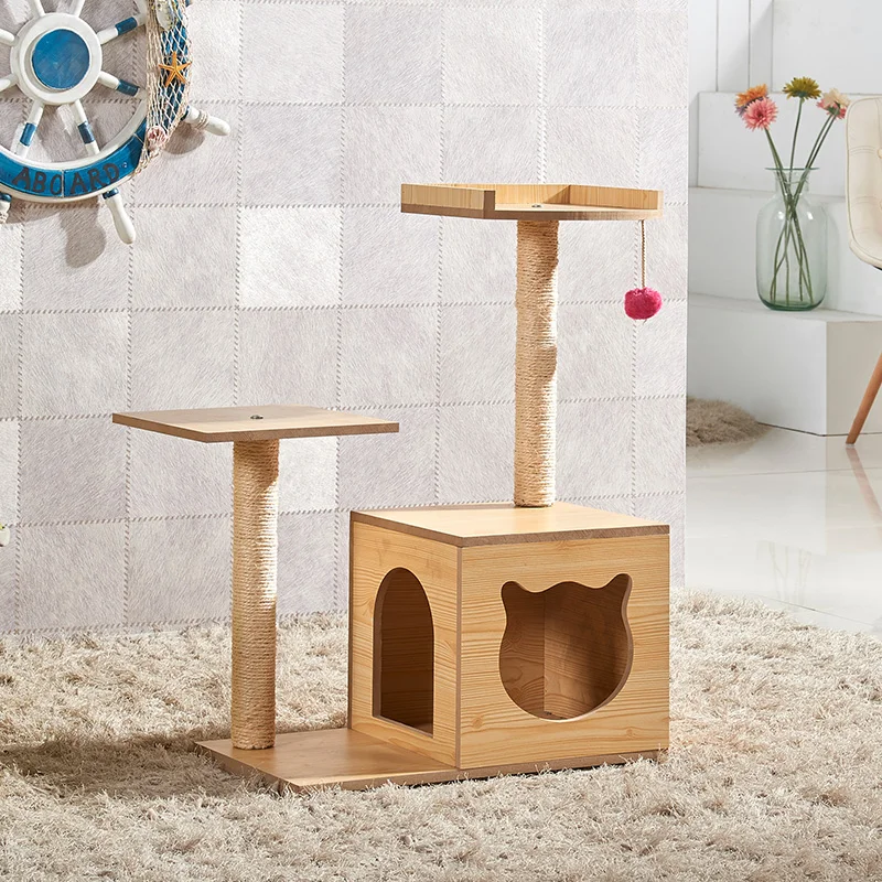 

Solid Wood Cat Climb Frame Sisal Cat Nest Cat House Cat Tree Cat Catch Board Cat Grab Pillar Cat Toy