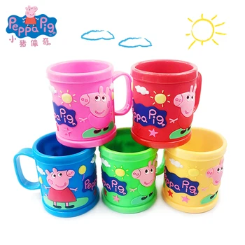 

Peppa Pig Cute Three-dimensional Cartoon Figure Mug PVC Soft Plastic Material Child Drop-proof Plastic Brushing Mouthwash Cup