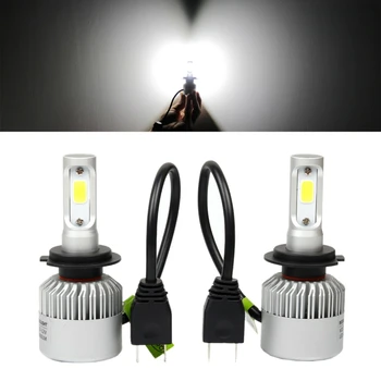 

9~30V H7 COB LED Headlight Conversion 80W 8000LM 6500K Car Waterproof White Light Bulbs Aviation Aluminum Fog Light