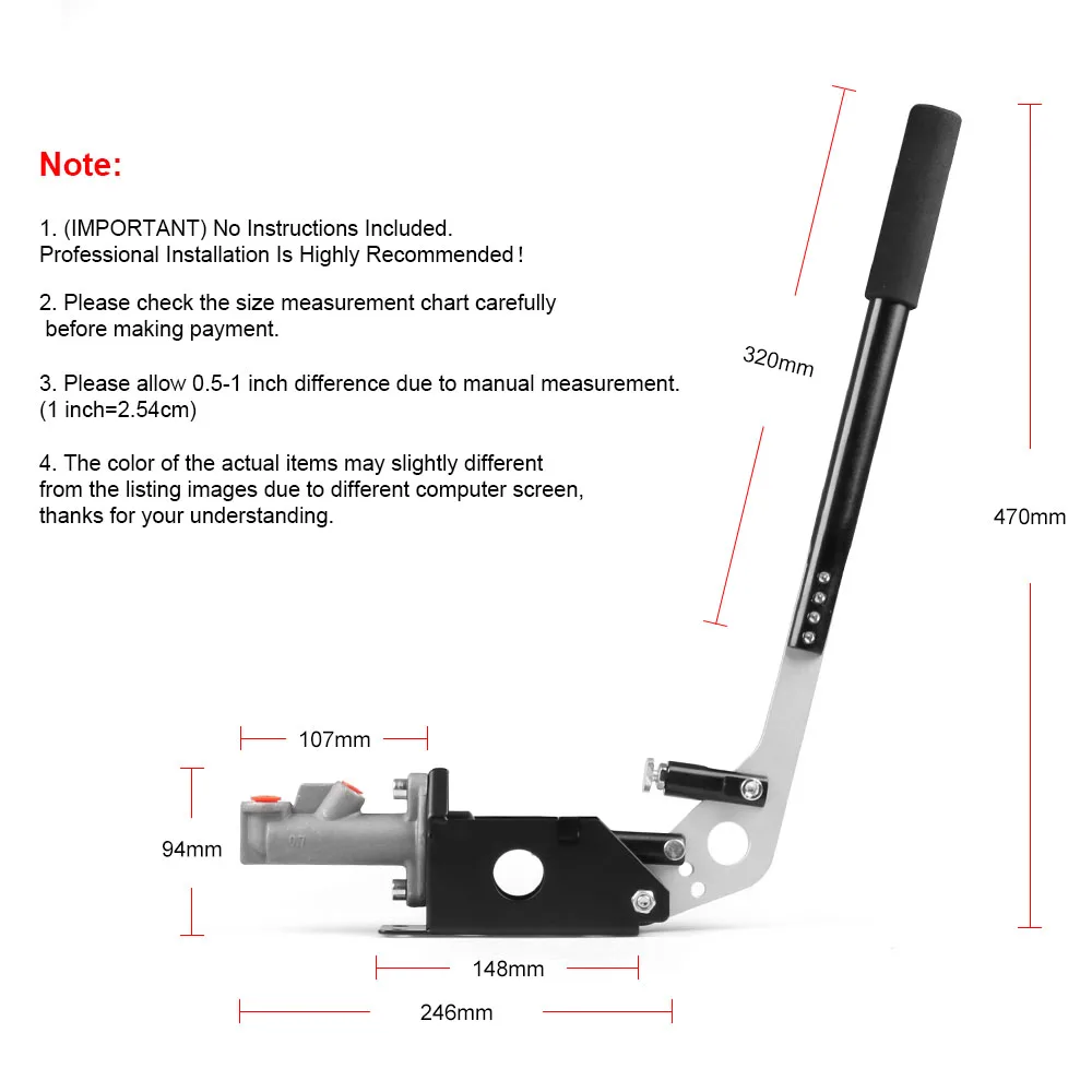 Aluminum Hydraulic Drift E Brake Racing Parking Handbrake Lever Gear Universal Hand Brake