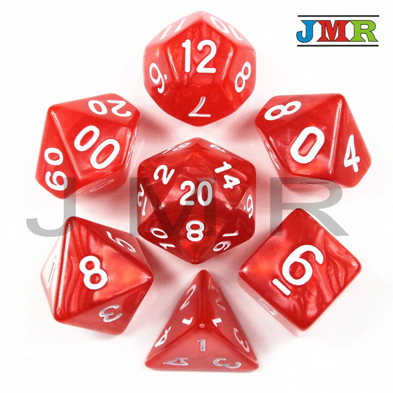 Высокое качество 7 шт набор игральных костей с мраморным эффектом Juegos De Mesa Dados DnD Rpg