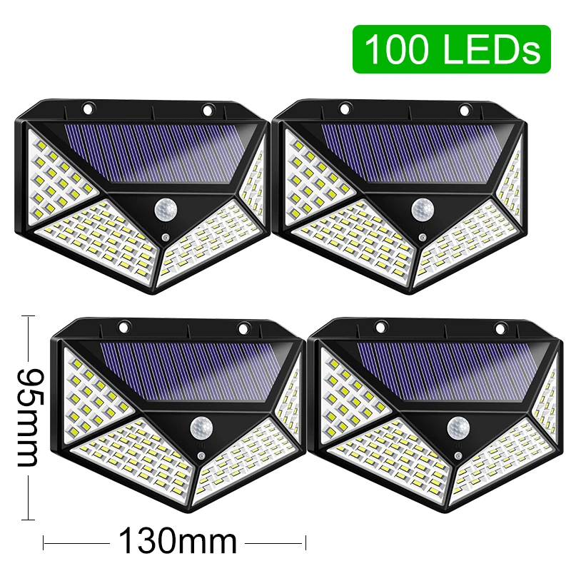 3 Modes LED Solar Light Outdoor Solar Lamp PIR Motion Sensor Wall Light Waterproof Solar Powered Sunlight for Garden Decoration - Испускаемый цвет: 4 Pieces