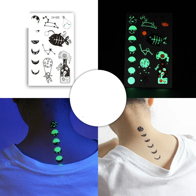 Low Cost Luminous Tattoo Sticker Fluorescent Temporary Animal Body-Art Halloween Waterproof The OnwZeM0KRMl