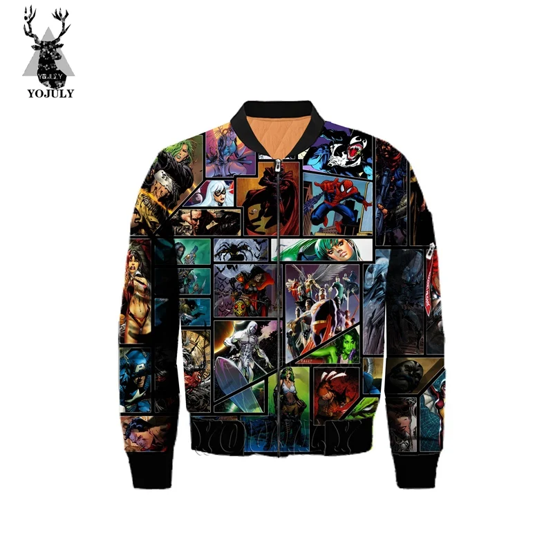 6 Мужская куртка с 3d принтом Супермена, Marvel off white, модная, утолщенная, Армейская, мужская куртка-бомбер в стиле хип-хоп, уличная одежда, теплое пальто J06 - Цвет: 6