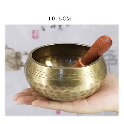 Тибетская чаша Поющая чаша настенные блюда тибетская Йога Поющая медитация чаша декоративная-настенные блюда буддизм подарок домашний Декор Ремесло - Цвет: Bronze  10.5 CM