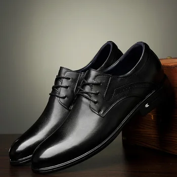 

Commercial wind head layer cowhide leather shoes work shoes men increased leisure shoes in qiu dong men dress shoes