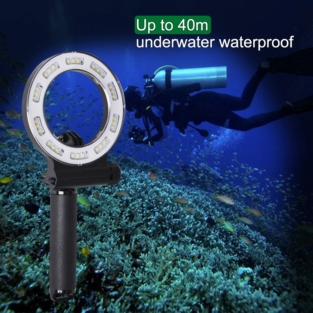 Seafrogs Waterproof 40M Underwater Led Video Diving Fill Light Ring Lighting Lamp Per Gopro Hero Action Camera Accessori