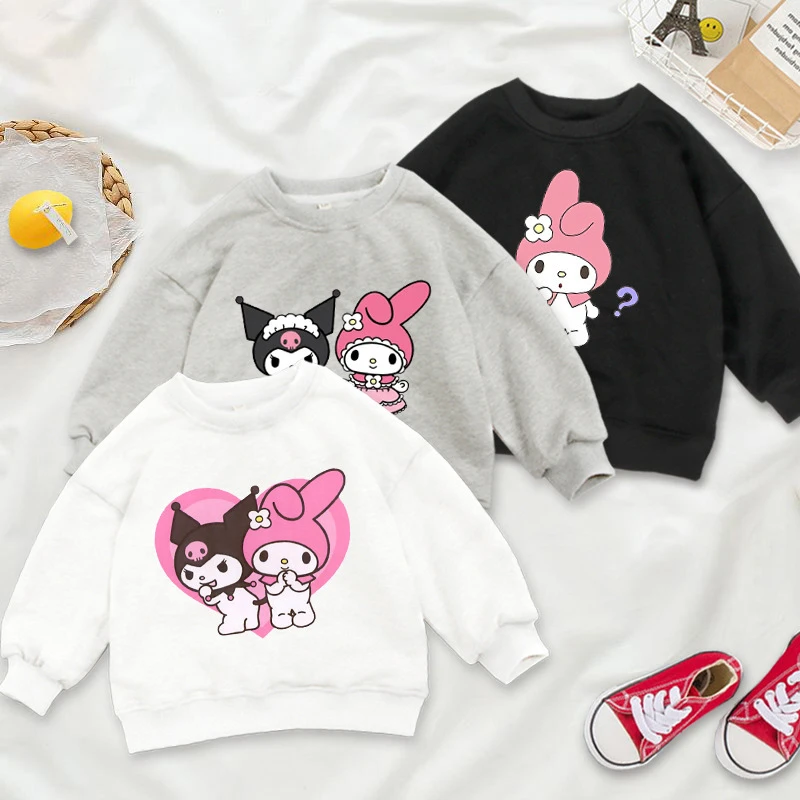 Ropa Kawaii Sanrioed Colthes de dibujos para niños, ropa de algodón puro con cuello redondo manga larga, Top informal, regalo para niños|Cine y TV| - AliExpress