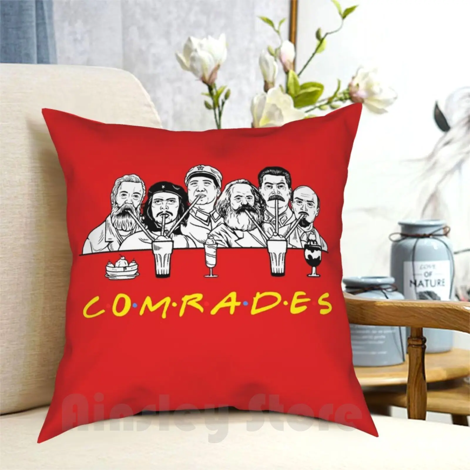 

Communist Memes Friends Comrades Pillow Case Printed Home Soft DIY Pillow cover Communist Memes Socialist Memes Communist