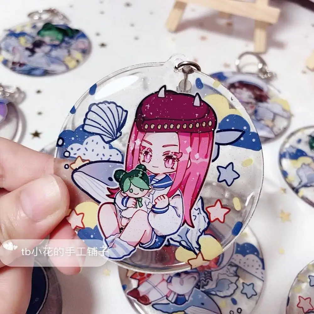 Аниме JOJO невероятное приключение Золотой ветер Гвидо MISTA Bucciarati Giorno кисибэ Косплэй акриловый брелок кольцо для ключей - Цвет: 14