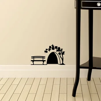 

Little mouse hole wall sticker door wardrobe decoration home art kids room decoration creative PVC carved wall stickers