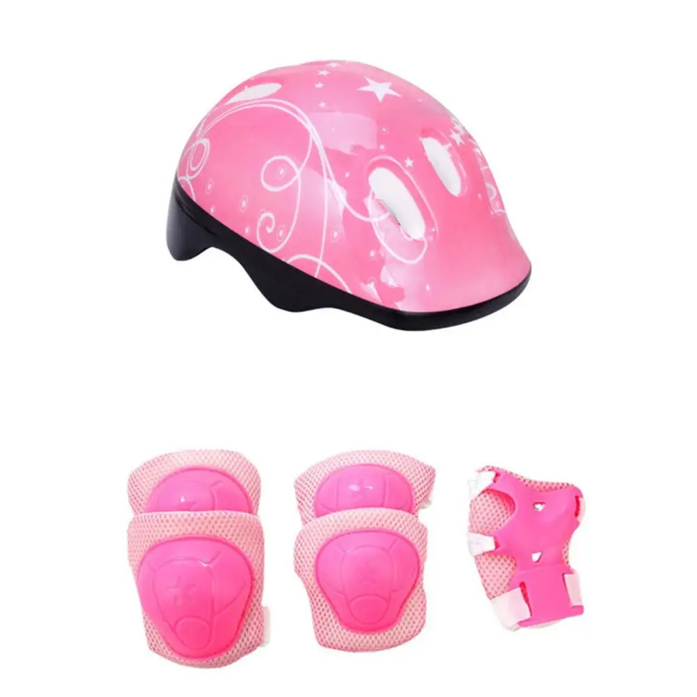 Helmet And Pad Pink Высокая плотность детей шлем велосипеда скейтборд катание Велоспорт для верховой езды дети Велосипедные шлемы Ciclismo Casco и защитные наколенники - Цвет: Helmet And Pad Pink