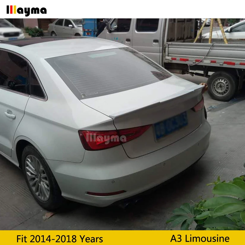 V Стиль Стекловолокно Задний спойлер на багажник для Audi A3 8 лимузин Sline S3 2014 2018 год