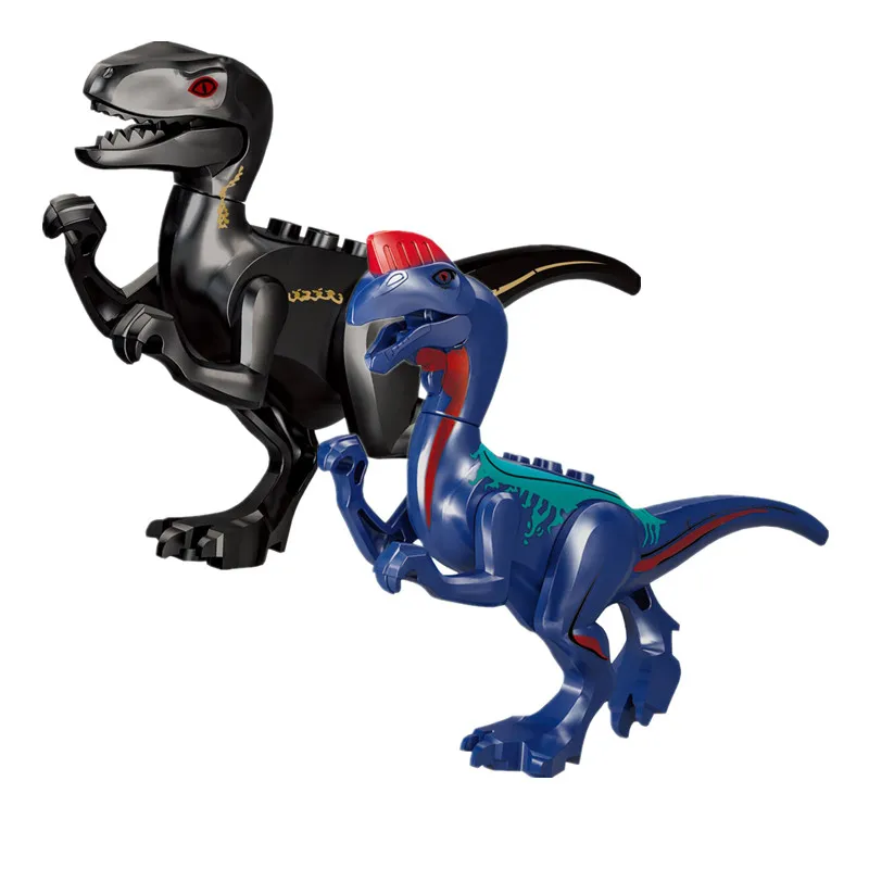 

2Pcs Jurassic World Park Raptor Dinosaurs Spinosaurus Velociraptor Figures Building Blocks Bricks City Endgame Toys For Kids