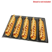 Кухонная домашняя форма для выпечки, французский хлеб, практичная, Нетоксичная, сделай сам, поднос для духовки, силиконовая, для кухни, Экологичная, 12 дюймов, 5 решеток, гибкая