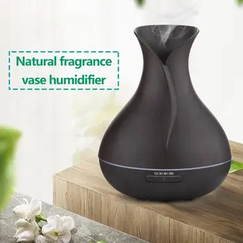 

450ml USB Air Humidifier Wood Grain Aroma Essential Oil Diffuser Ultrasonic Air Humidifier for Home with Led Night Light