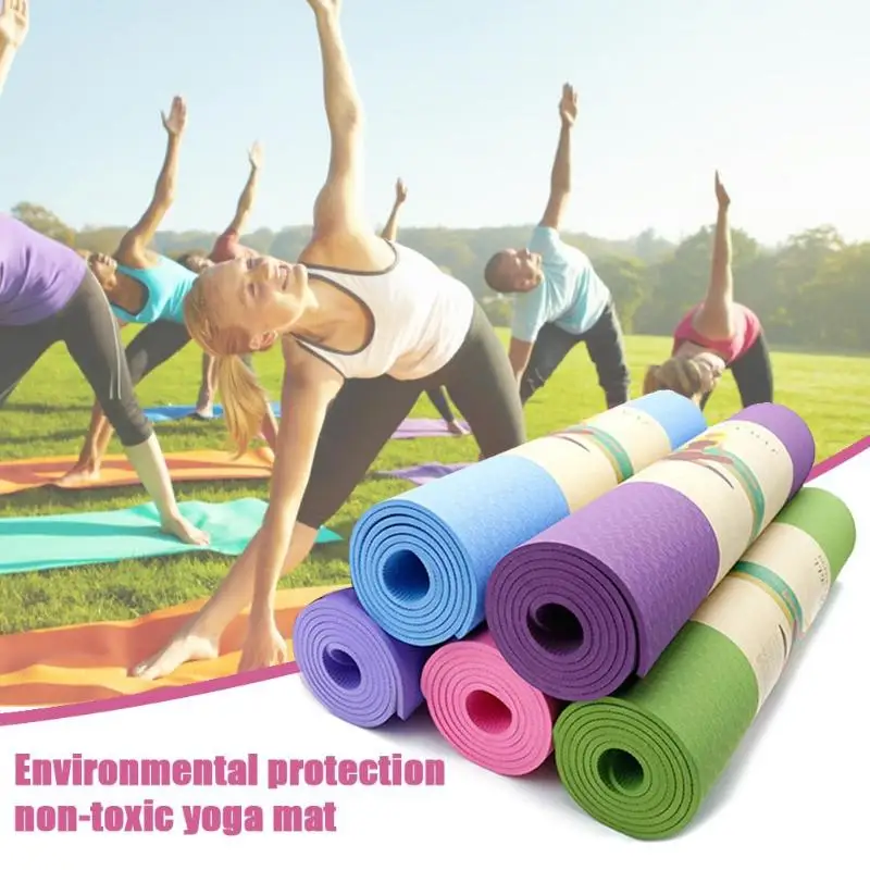 1830*61*6mm TPE Tasteless Non-slip Yoga Mats Sports Fitness Body Building Pilates Pads For Beginner  Fitness Gymnastics Mats