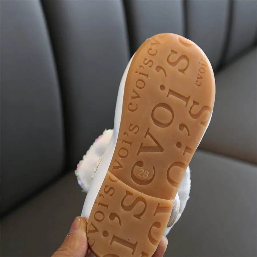 Girls solid color sequins rhinestones bow princess shoes baby girl cute dance shoes casual shoes single non-slip bow shoes 35A14 (25)