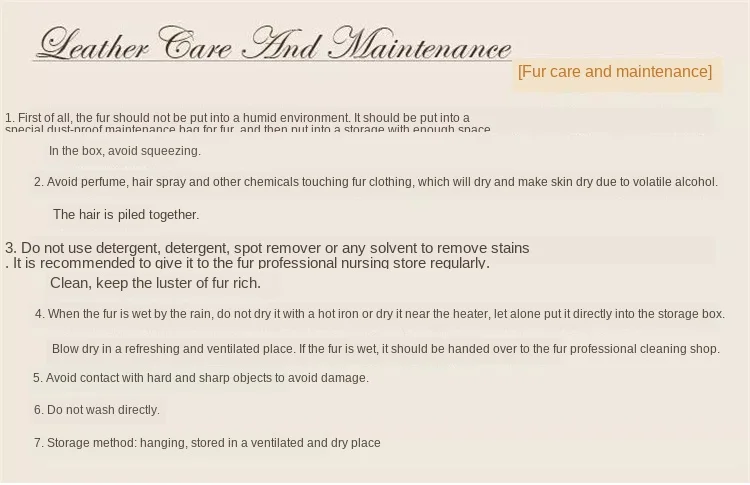 Fur maintenance