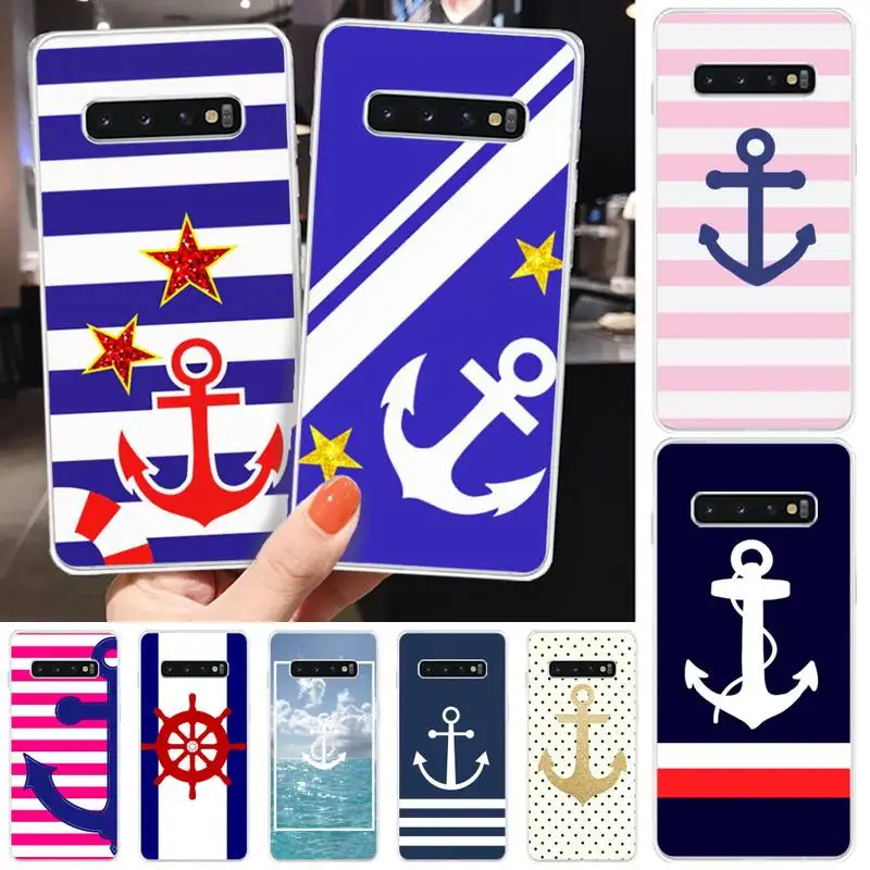 

Classical Small Anchors Phone Case transparent for Samsung S10 plus S10 E(lite) S6 S7 edge S8 S9 Plus Brand