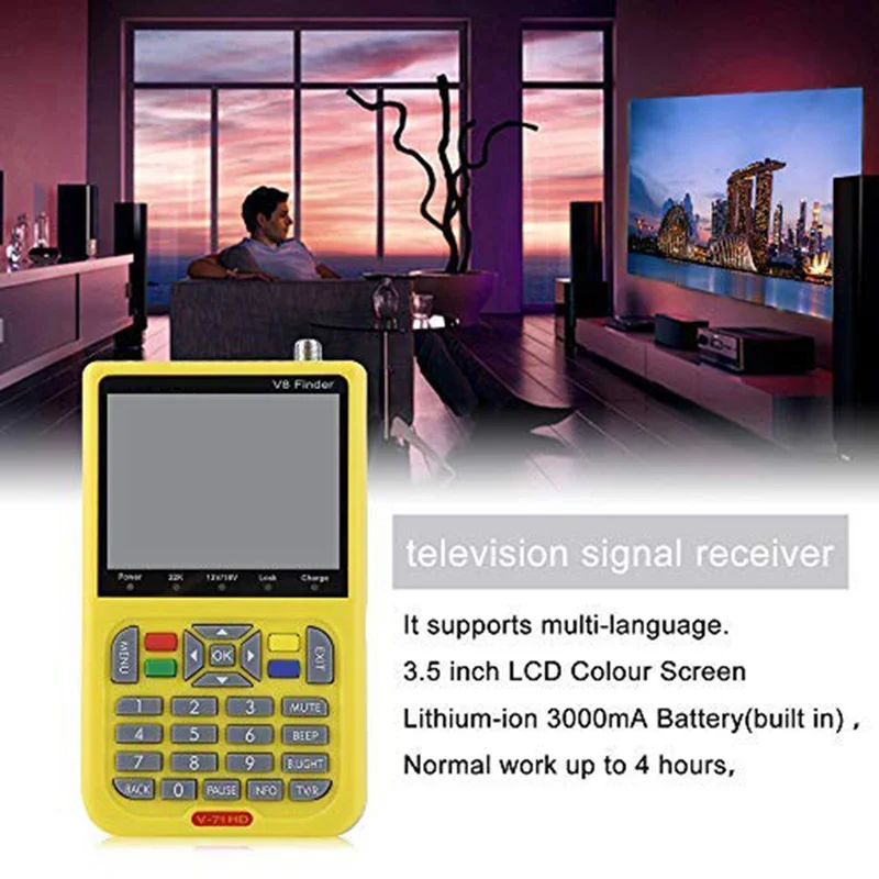 Satxtrem V8 Finder HD спутниковый искатель dvb s2 s fta digital 3.5inch LCD Built in 3000mAh Battery localizador de satélite