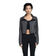 Новинка, рубашка на молнии с длинным рукавом для занятий йогой, фитнесом, женская спортивная бесшовная верхняя одежда, для бега, тонкая трикотажная Женская куртка, Топ