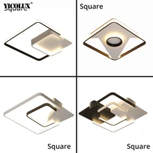 Белый черный квадратный светодиодный светильник для гостиной спальни с регулируемой яркостью с пультом дистанционного управления, внутренние и внешние яркие лампы