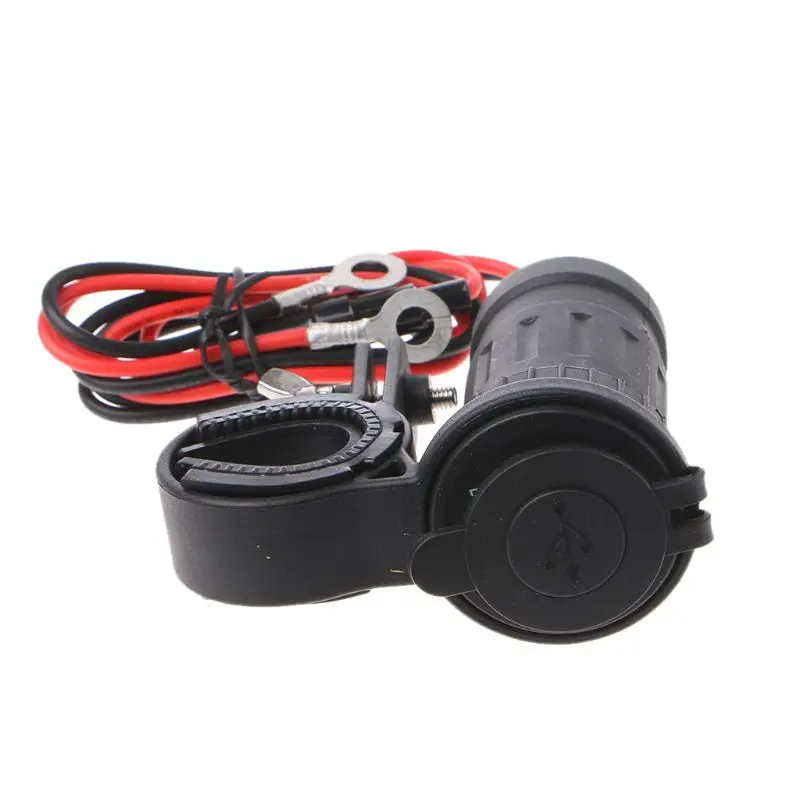 12 V-24 V Водонепроницаемый мотоцикл на руль Dual USB Зарядное устройство гнездо Мощность адаптер с 60 см провода для мобильных телефонов gps