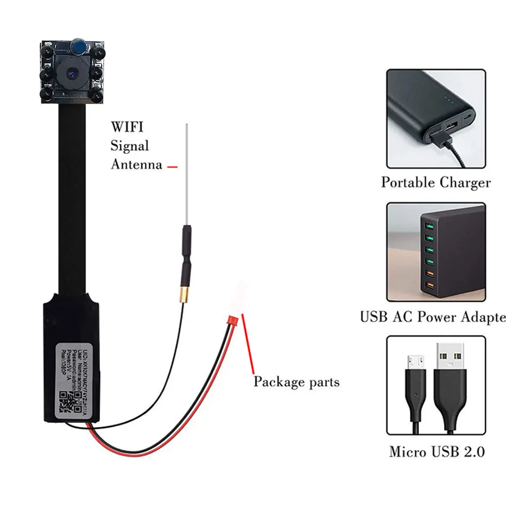 IP камера видеонаблюдения 1080P Wi Fi 128 ГГц с ИК|Компактные видеокамеры| |