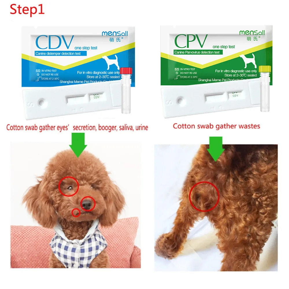 Useful Hot Dog Distemper Virus CDVCPV Home Nasal Swab Health Test Paper One Step Test (6)