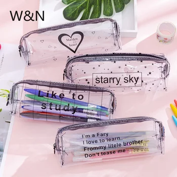 

Kawaii Transparent Pencil Case for Girls Boy School Pencil case Large Capacity Pencil Box Storage Bag Stationery School Supplies