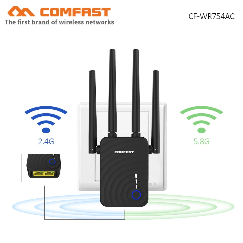 COMFAST CF-WR754AC 1200 Мбит/с беспроводной WiFi расширитель диапазона 2 4 ГГц/5 ГГц
